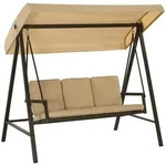 Outsunny Hollywoodschaukel,, Beige, Kunststoff, 125x175x200 cm, Gartenm&ouml;bel,