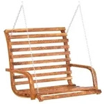 vidaXL Schaukelbank, Braun, Holz, Formgebogen, 126x92x63 cm, Gartenm&ouml;bel,