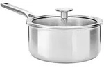 KitchenAid Stielkasserolle 3-Ply Stainless Steel, Edelstahl, Metall, Glas, 2.1 L,