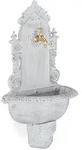 Relaxdays Wandbrunnen, Wei&szlig;, Metall, 44x75x22 cm, Gartenzubeh&ouml;r, Gartendeko