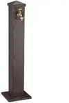 Relaxdays Wasserzapfs&auml;ule, Braun, Metall, 22.5x91x22.5 cm, Gartenzubeh&ouml;r,
