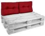 Palettenkissen, Rot, Textil, 40x20x60 cm, Outdoor-Kissen, Palettenkissen