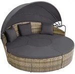tectake Rattan, Natur, Kunststoff, Organisch, 171x136x175 cm, Loungem&ouml;bel,