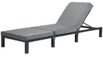 Svita Gartenliege, Schwarz, Kunststoff, 66x22x196 cm, Gartenm&ouml;bel, Gartenliegen
