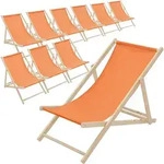 ECD-Germany Liegestuhl, Orange, Holz, 57.5x83x100 cm, Gartenm&ouml;bel, Gartenliegen