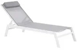 Beliani Gartenliege, Grau, Metall, 66x103x155 cm, Gartenm&ouml;bel, Gartenliegen