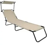 Ambia Garden Dreibeinliege, Creme, Metall, Textil, 55x24x185 cm, wetterfest,