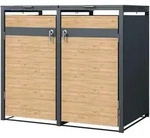 Ml-Design M&uuml;lltonnenbox, Natur, Metall, 240 L, Rechteckig, 132x120x80 cm,