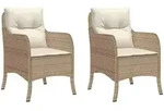 vidaXL Gartenst&uuml;hle, Creme, Kunststoff, 2-Sitzer, Rechteckig, 67x86x58.5 cm,