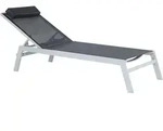 Beliani Gartenliege, Schwarz, Metall, 66x103x155 cm, Gartenm&ouml;bel, Gartenliegen