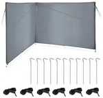 Relaxdays Windschutz, Grau, Textil, 400x150 cm, Sonnen- & Sichtschutz, Sichtschutz