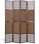 Homestyle4u Paravent, Braun, Holz, 160x200x2 cm, Wohnzimmer, Raumteiler & Paravents,