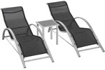 Outsunny Gartenliege, Schwarz, Kunststoff, 169x66x59 cm, Gartenm&ouml;bel,...