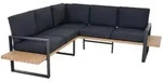 Siena Garden Loungegarnitur, Anthrazit, Teak, Metall, Textil, 2-teilig, L-Form,