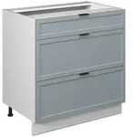 Vicco K&uuml;chenunterschrank, Hellblau, Wei&szlig;, Holzwerkstoff, 3 F&auml;cher, 3...