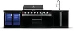 Goriller Outdoork&uuml;che, Schwarz Hochglanz, Metall, 330x90x58 cm, CE, Grills &