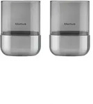 Blomus Windlichtset Calma, Grau, Edelstahl, Metall, Glas, 9.5 cm, Dekoration,