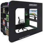 Minecraft Hochbett, Schwarz, Holz, Holzwerkstoff, Gaming, H&ouml;he ca. 12 cm, 120x200