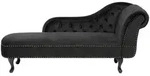 Beliani Chaiselongue, Dunkelbraun, Schwarz, Textil, 170x79x61 cm, Wohnzimmer, Sessel,