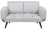 Beliani 2-Sitzer-Schlafsofa, Hellgrau, Textil, 183x90x75 cm, Wohnzimmer, Sofas &