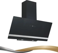 PKM DUNSTABZUGSHAUBE Schwarz, Edelstahl 90x111.60x29.6 cm, Energieeffizienzklasse: A+