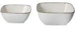 Ritzenhoff Breker Servierschalen-Set, Beige, Keramik, Quadratisch, 2x2x2 cm, Essen &