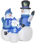 Homcom Schneemann, Mehrfarbig, Kunststoff, 55x120x100 cm, Dekoration,