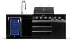Goriller Outdoork&uuml;che, Schwarz Hochglanz, Metall, 217x90x58 cm, CE, Grills &