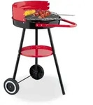 Relaxdays Holzkohlegrill, Mehrfarbig, Metall, Kunststoff, 42x77x60 cm, Grills &