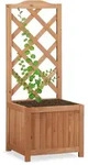 Relaxdays Rankkasten, Hellbraun, Holz, 36x90x36 cm, Gartenzubeh&ouml;r, Gartendeko