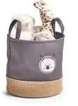Zeller Present Aufbewahrungskorb, Dunkelgrau, Textil, Tiere, Rund, 30x30 cm,
