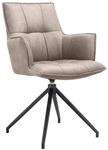 Novel Armlehnstuhl, Schwarz, Taupe, Metall, Textil, eckig, Drehkreuz, 59x89.5x63 cm,