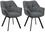 CLP Armlehnenstuhl, Dunkelgrau, Metall, 60x81x59 cm, Esszimmer, St&uuml;hle,