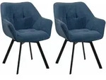 CLP Armlehnenstuhl, Blau, Metall, 60x81x59 cm, Esszimmer, St&uuml;hle, Esszimmerst&uuml;hle,
