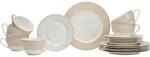 Ritzenhoff Breker Kaffeeservice Geo, Wei&szlig;, Beige, Keramik, 18-teilig, 250 ml,250 ml,