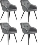 tectake Esszimmerstuhl, Grau, Schwarz, Kunststoff, Pappel, 58x82x62 cm, Esszimmer,