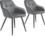 tectake Esszimmerstuhl, Grau, Schwarz, Kunststoff, Pappel, 58x82x62 cm, Esszimmer,