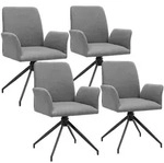 tectake Armlehnstuhl, Anthrazit, Kunststoff, Pappel, 55.5x87x58 cm, Esszimmer,