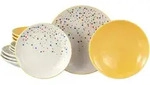 Creatable Tafelservice Joy Gelb-bunt, Creme, Gelb, Keramik, 12-teilig, Punkte,