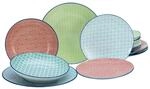 Creatable Tafelservice Mediterran, Blau, Gr&uuml;n, Rot, Petrol, Keramik, 12-teilig,