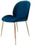 Kayoom Stuhl-Set, Blau, Messing, Metall, Kunststoff, 47x90x59 cm, abwischbar,