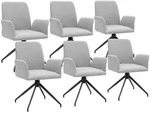 tectake Armlehnstuhl, Hellgrau, Kunststoff, Pappel, 55.5x87x58 cm, Esszimmer,