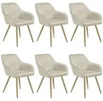 tectake Esszimmerstuhl, Creme, Gold, Kunststoff, Pappel, 58x82x62 cm, Esszimmer,