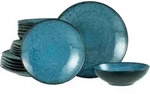 Creatable Tafelservice Capri, Blau, Schwarz, Keramik, 18-teilig, Abstraktes,