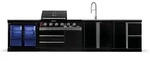Goriller Outdoork&uuml;che, Schwarz Hochglanz, Metall, 383x90x58 cm, CE, Grills &