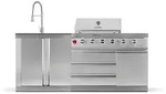 Goriller Outdoork&uuml;che, Schwarz Hochglanz, Metall, 200x90x58 cm, CE, Grills &