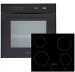 Respekta Backofenset Adrian, Schwarz, Metall, Glas, A+, 59.5x59.5x57.5 cm,