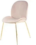 Kayoom Stuhl-Set, Beige, Messing, Metall, Kunststoff, 47x90x59 cm, abwischbar,