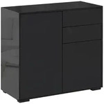 Homcom Sideboard, Schwarz, Holzwerkstoff, 36x74x79 cm, Wohnzimmer, Kommoden &