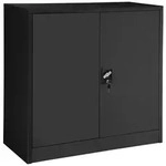 tectake Aktenschrank, Schwarz, Metall, 40x90x90 cm, Arbeitszimmer,...